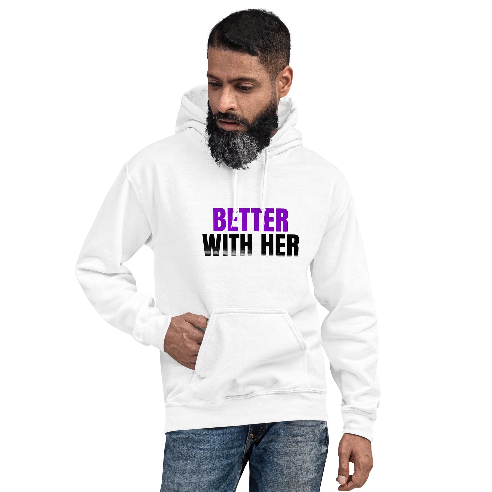 Better With Her — Unisex Classic Hoodie (White) - Truth Forge Apparel