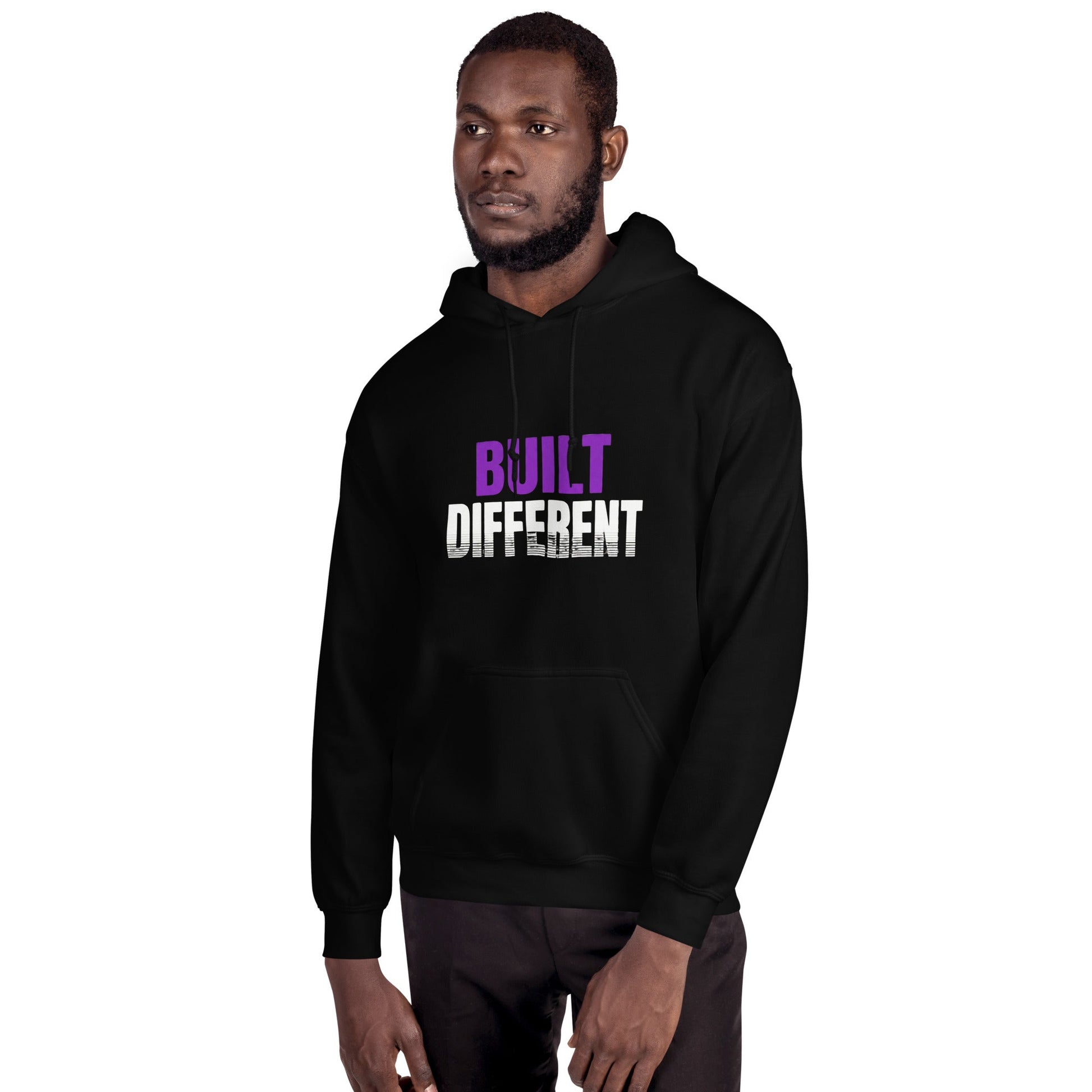 Built Different – Black Essential Hoodie - TruthForge Apparel