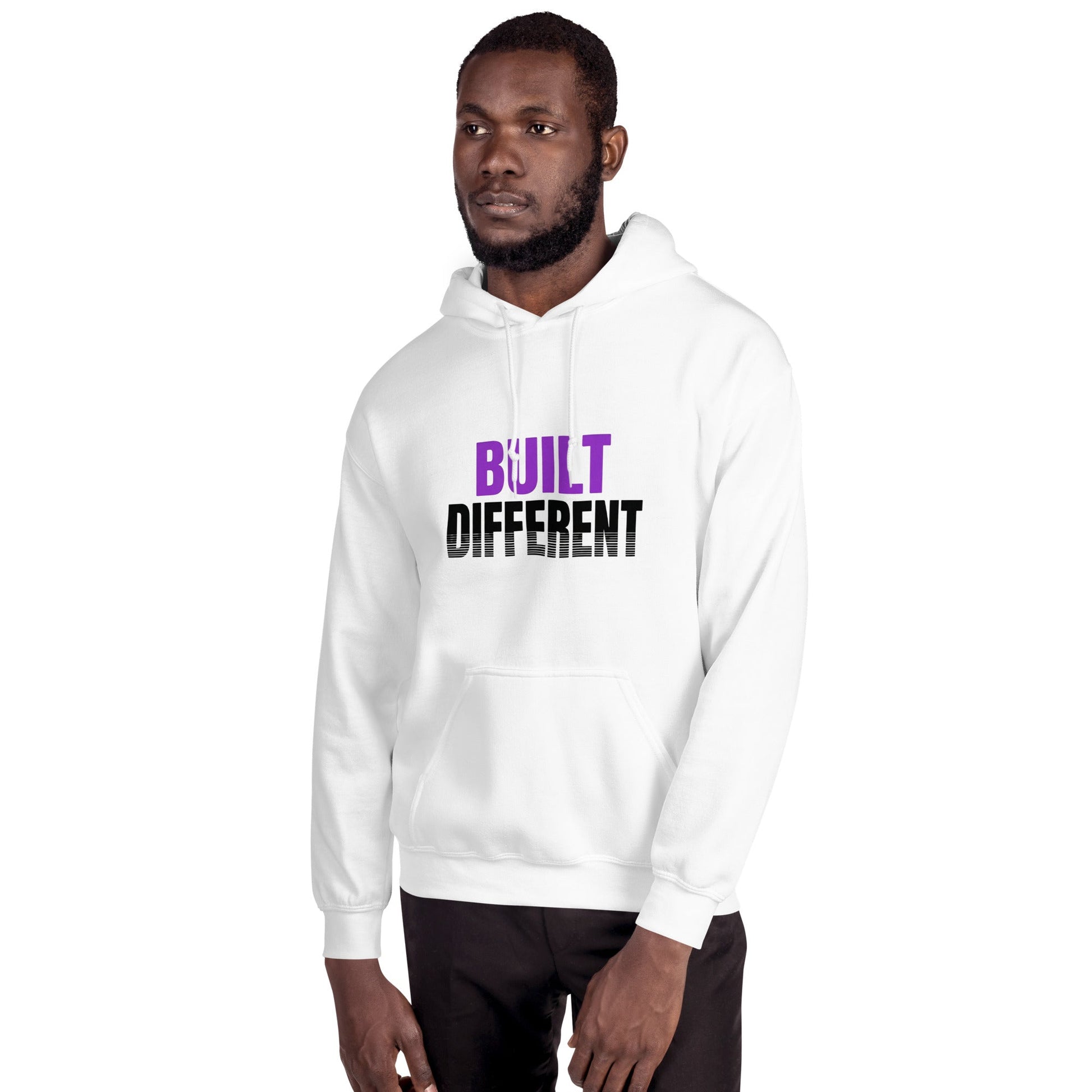 Built Different – White Essential Hoodie - TruthForge Apparel
