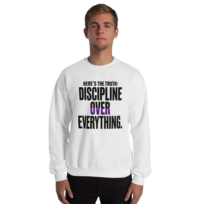 Discipline Over Everything — Unisex Classic Sweatshirt (White) - Truth Forge Apparel