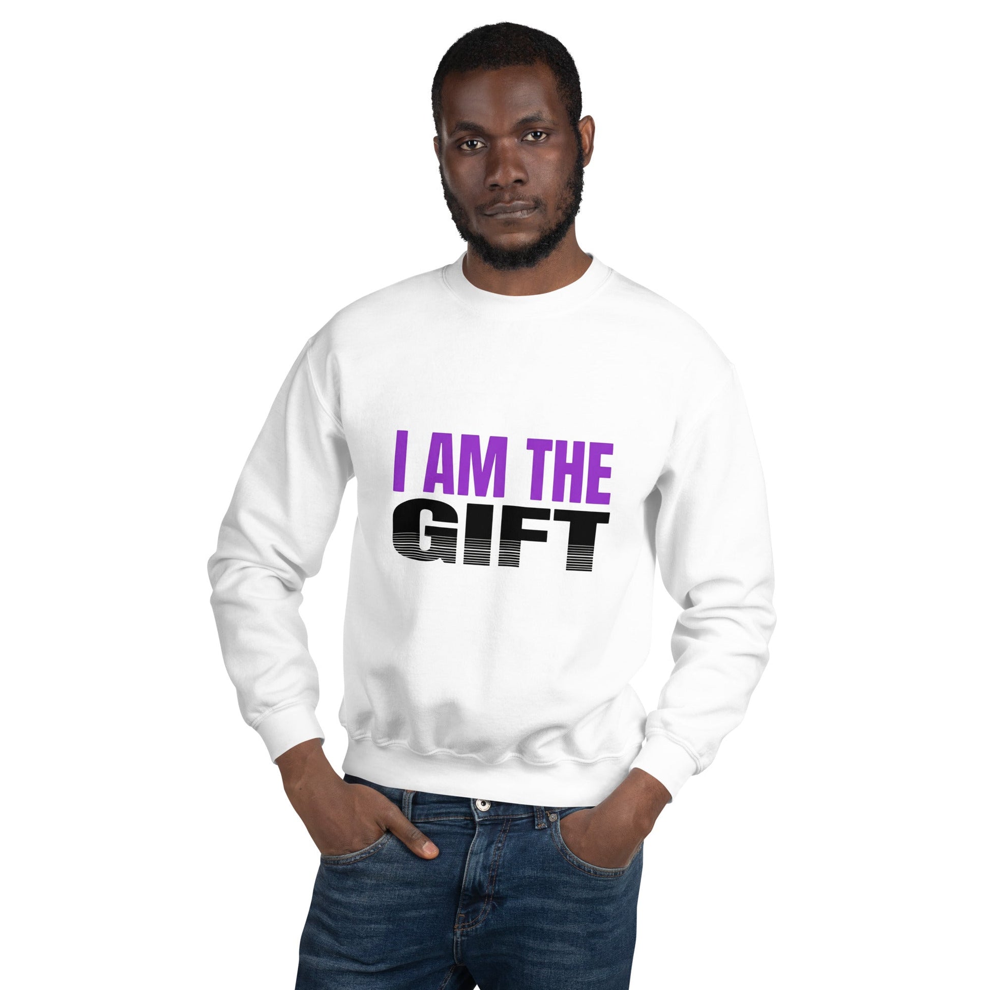 I AM THE GIFT — Unisex Classic Sweatshirt (White) - Truth Forge Apparel