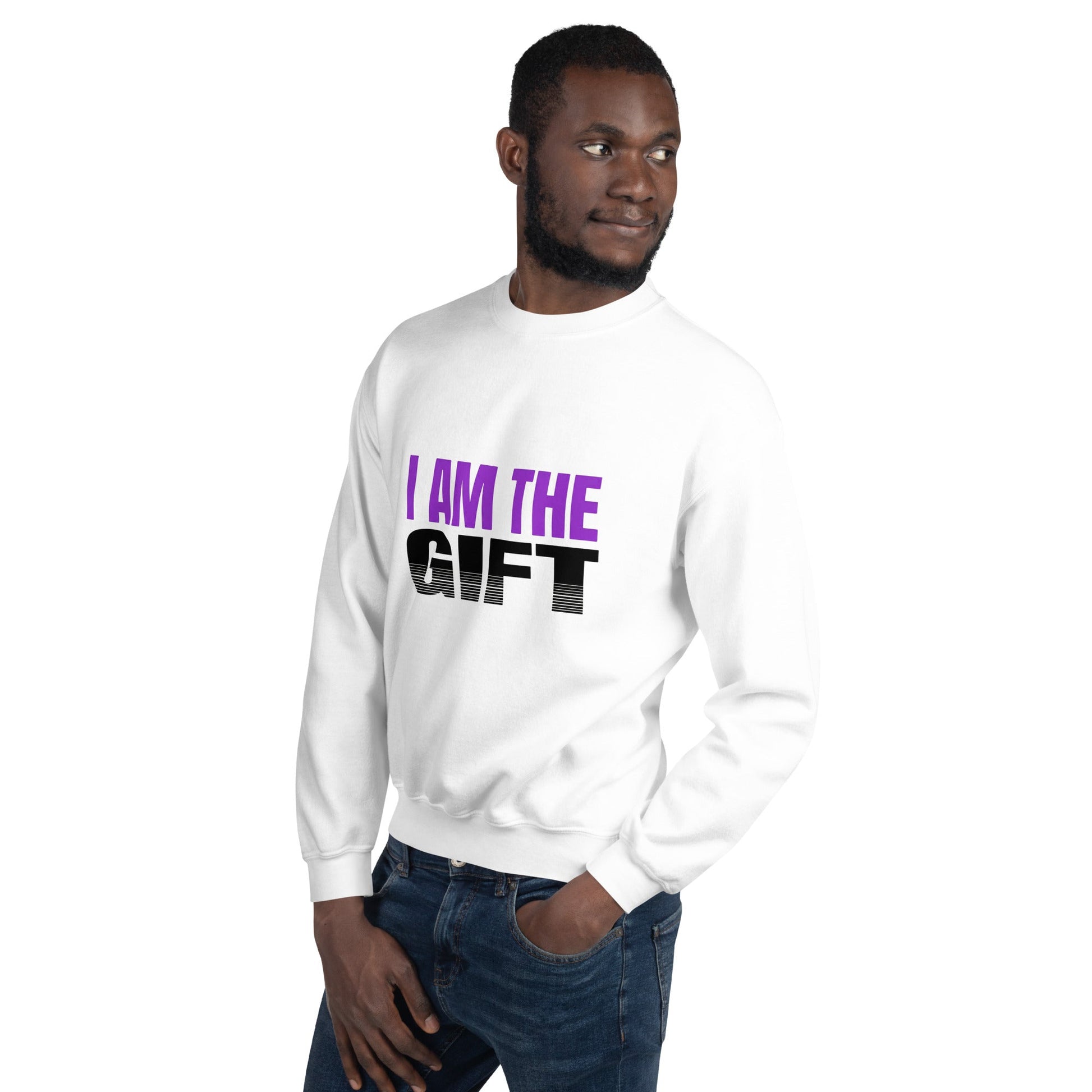 I AM THE GIFT — Unisex Classic Sweatshirt (White) - Truth Forge Apparel
