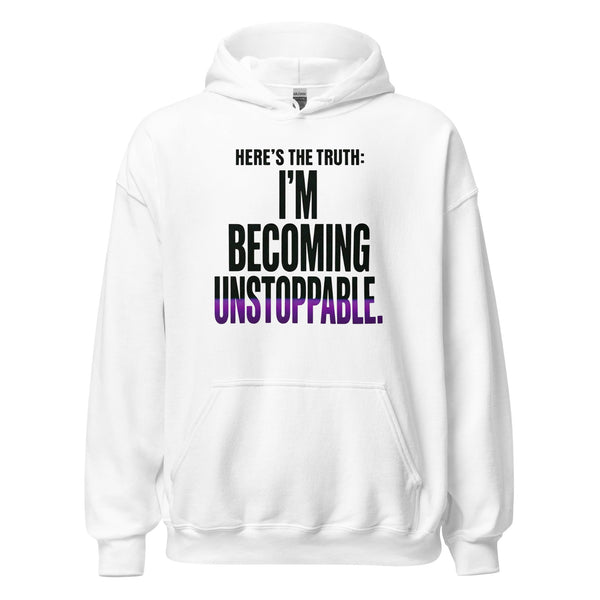 I’m Becoming Unstoppable — Unisex Classic Hoodie (White) - Truth Forge Apparel