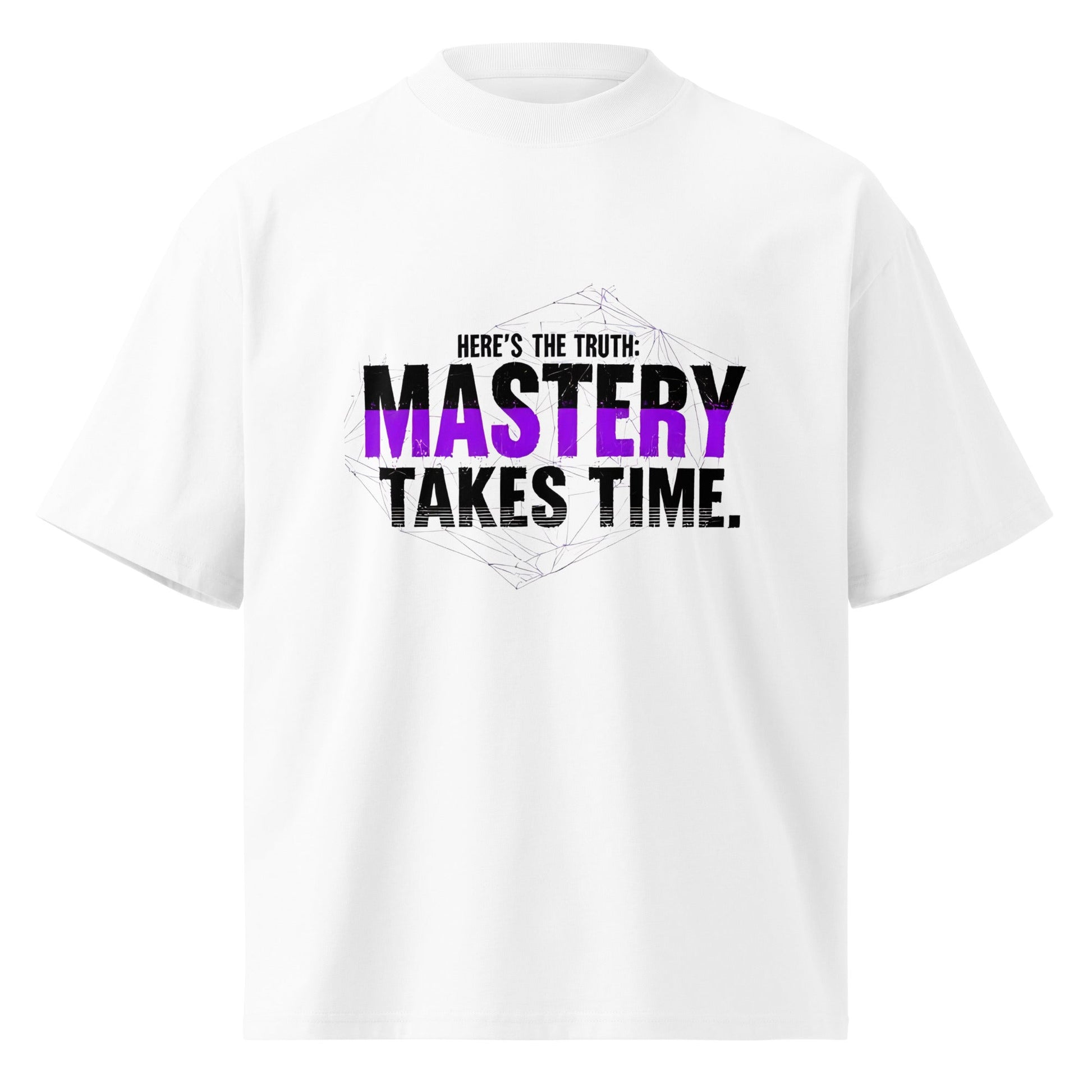 Mastery Takes Time — Oversized Organic Cotton high neck t-shirt - Truth Forge Apparel
