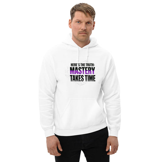 Mastery Takes Time — Unisex Classic Hoodie (White) - Truth Forge Apparel