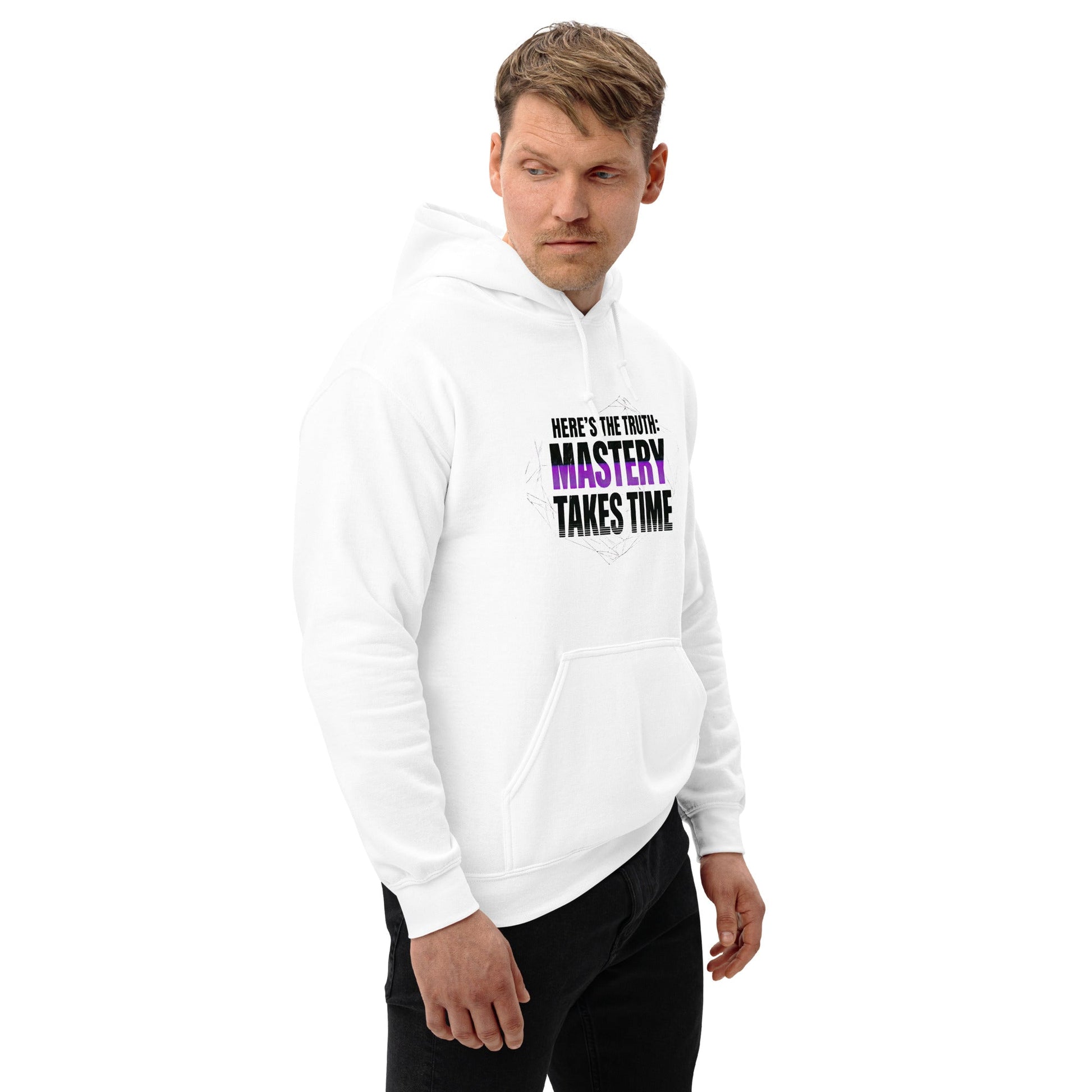 Mastery Takes Time — Unisex Classic Hoodie (White) - Truth Forge Apparel
