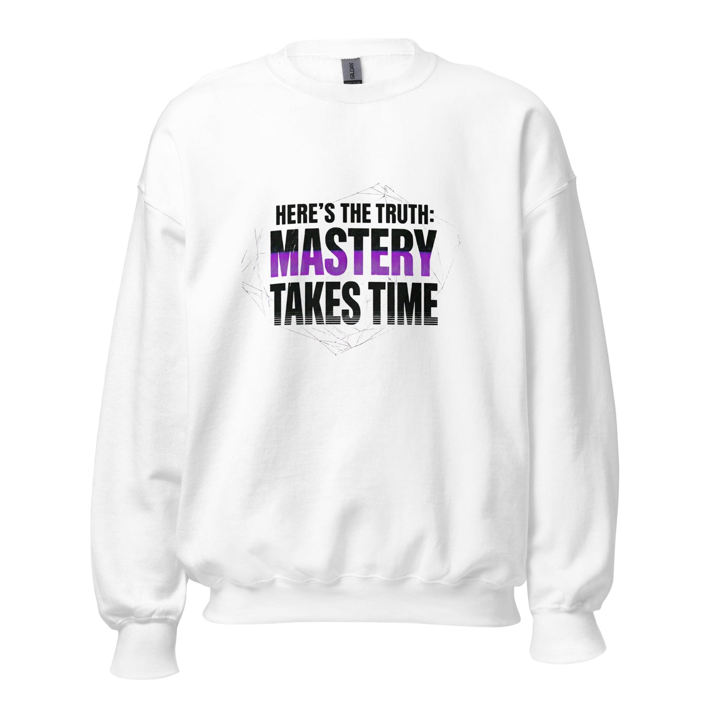 Mastery Takes Time — Unisex Classic Sweatshirt (White) - Truth Forge Apparel