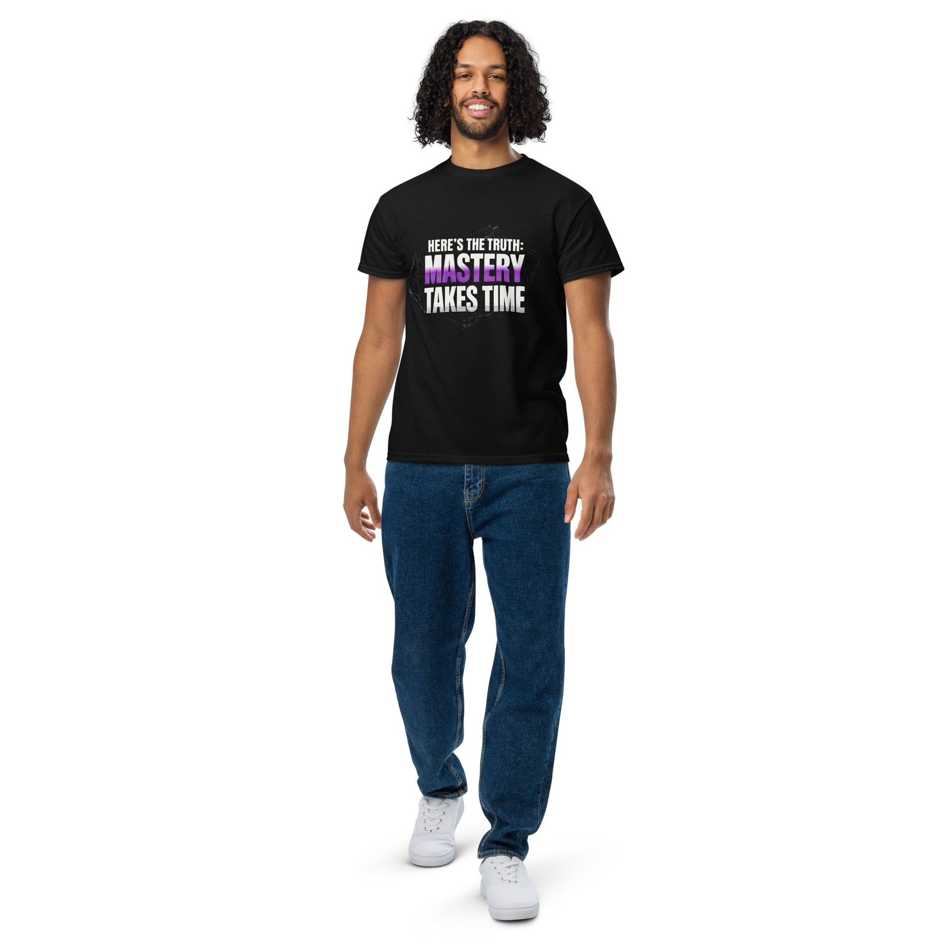 Mastery Takes Time — Unisex Performance T-Shirt (Black) - Truth Forge Apparel