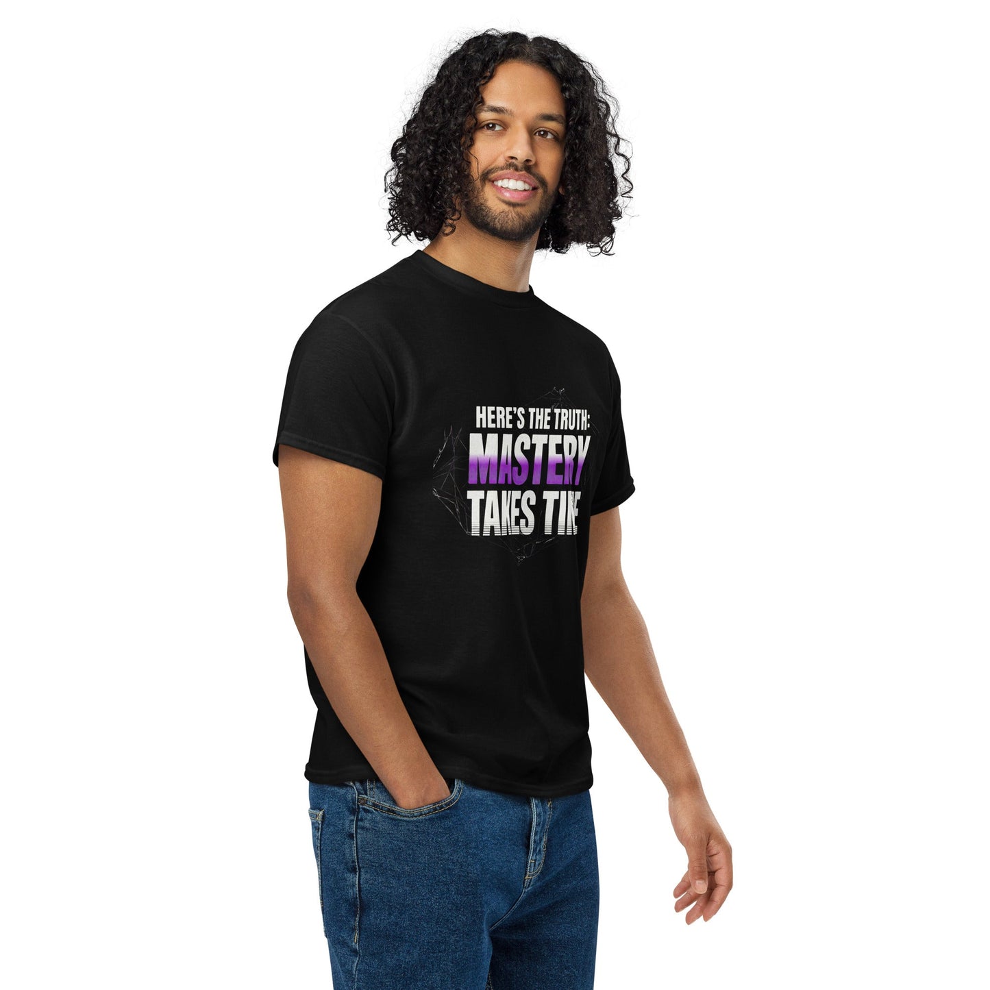 Mastery Takes Time — Unisex Performance T-Shirt (Black) - Truth Forge Apparel