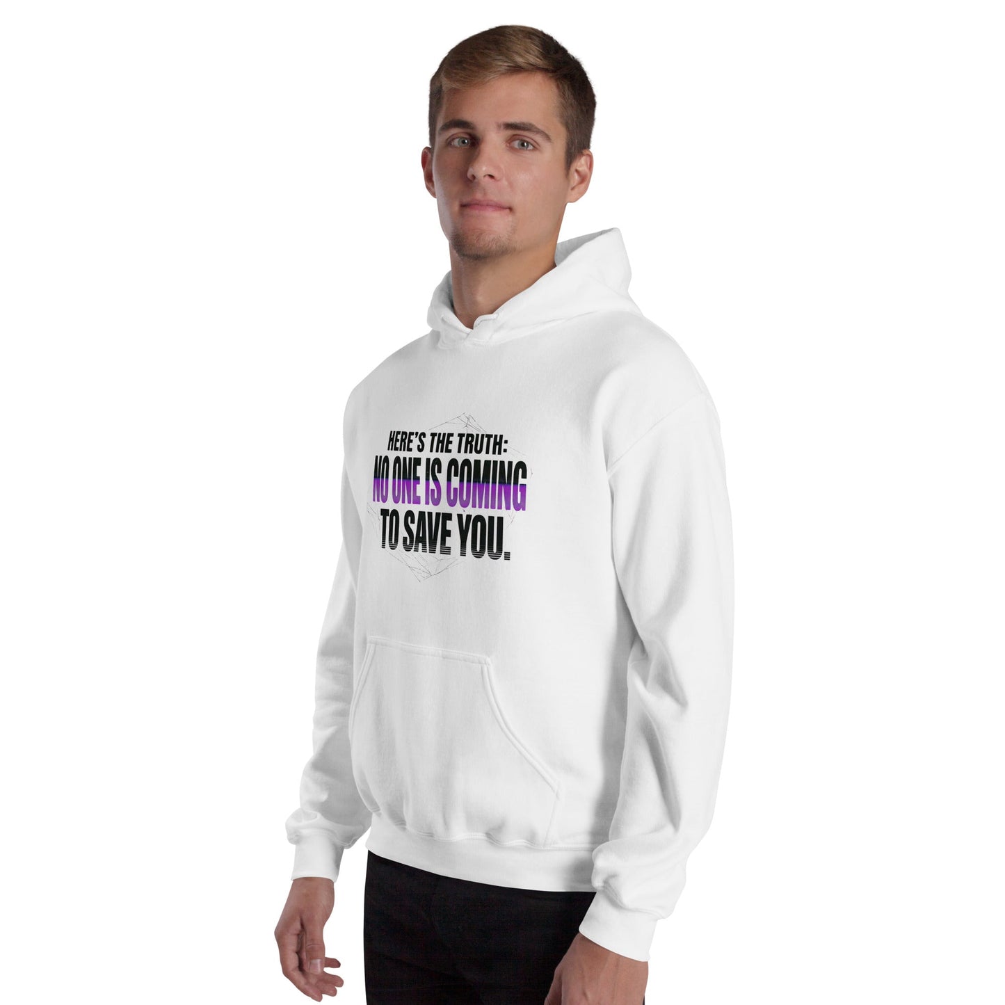 No One Is Coming to Save You — Unisex Classic Hoodie (White) - Truth Forge Apparel