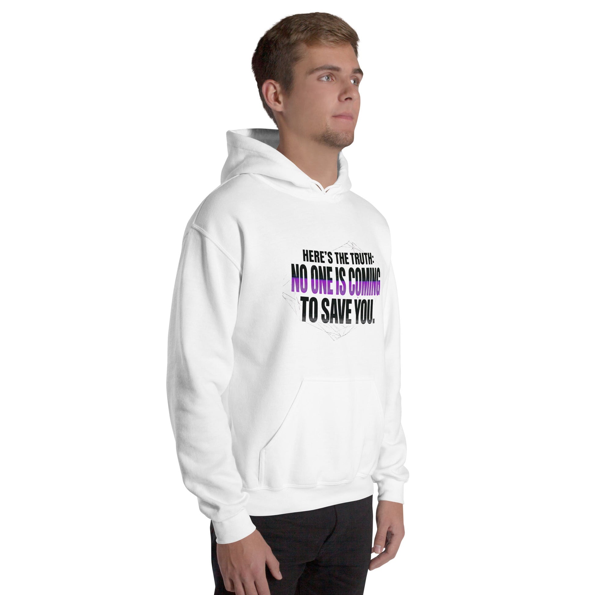 No One Is Coming to Save You — Unisex Classic Hoodie (White) - Truth Forge Apparel
