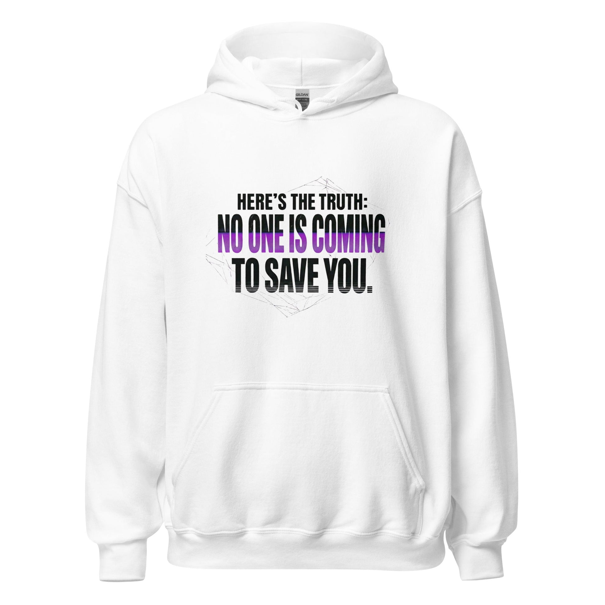 No One Is Coming to Save You — Unisex Classic Hoodie (White) - Truth Forge Apparel