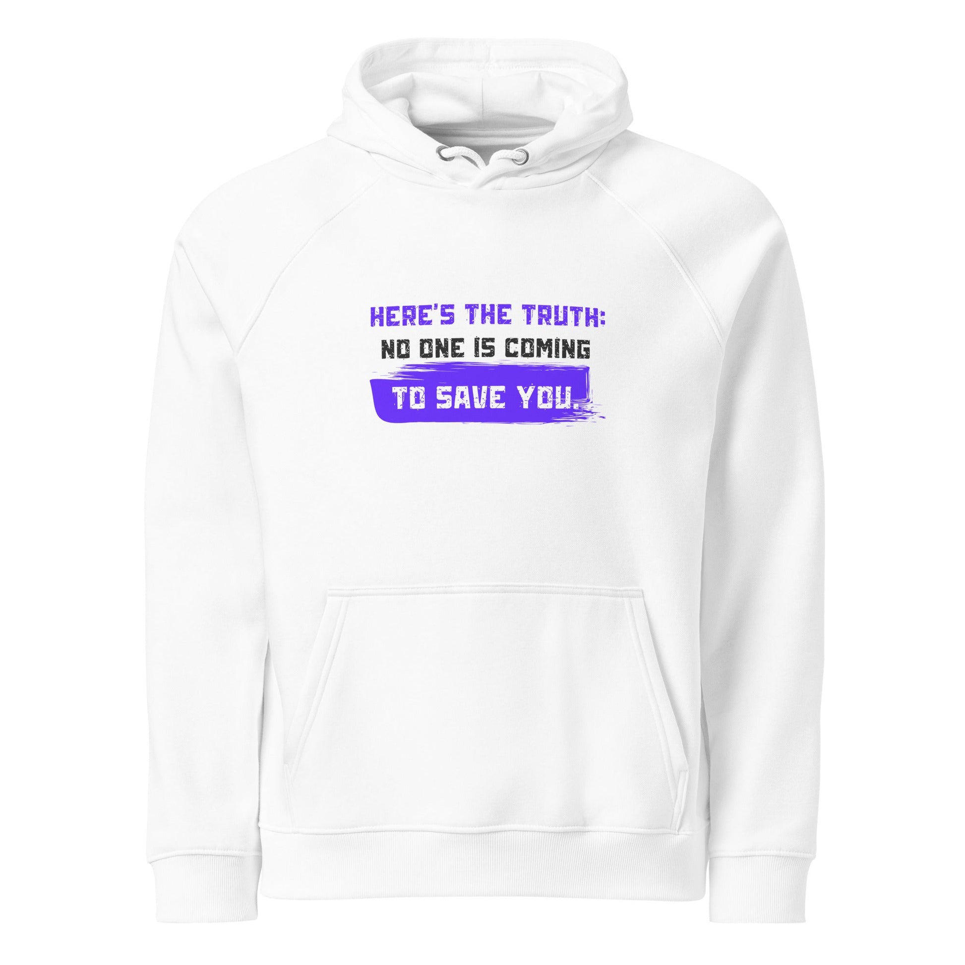 NO ONE IS COMING TO SAVE YOU — Unisex Eco Raglan Hoodie | Mindset Apparel - Truth Forge Apparel